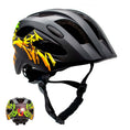 Load image into Gallery viewer, Crazy Safety Bicycle helmet Black/yellow / M (54-58cm) Graffiti Splash children's helmet with light