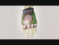 Load and play video in Gallery viewer, Green Comfortable and Stylish Bicycle Gloves for Kids with Reflective Eye Design, Offering Safety and Fun on Every Ride
