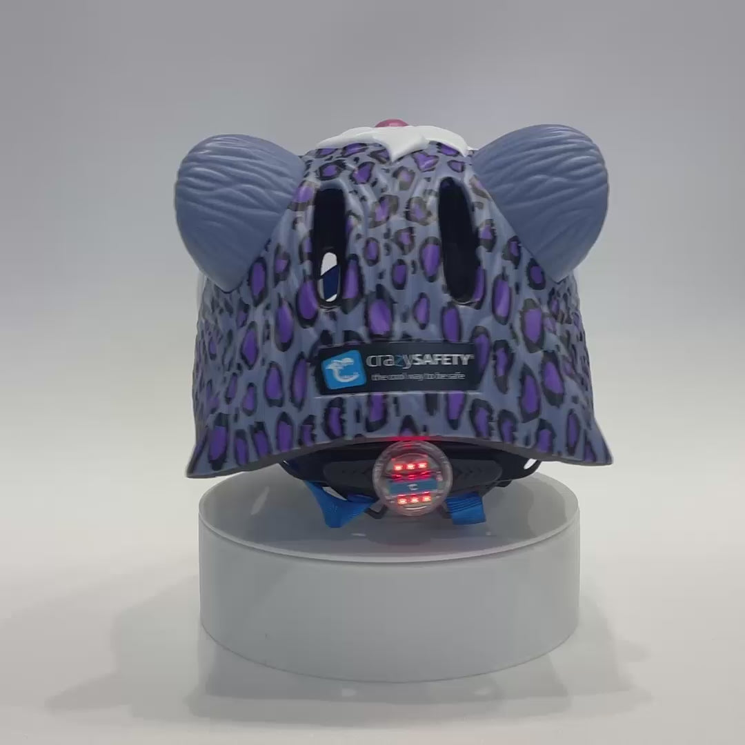 Purple Leopard Bicycle Helmet for Children, Combining Fun, Comfort, and Reliable Safety – Crazy Safety