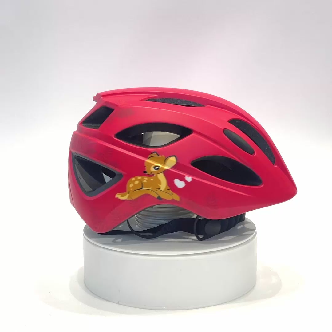 Red Crazy Safety Kids’ Bicycle Helmet Featuring a Powerful Rechargeable Rear Light, Perfect for Children Aged 6 to 12 Years