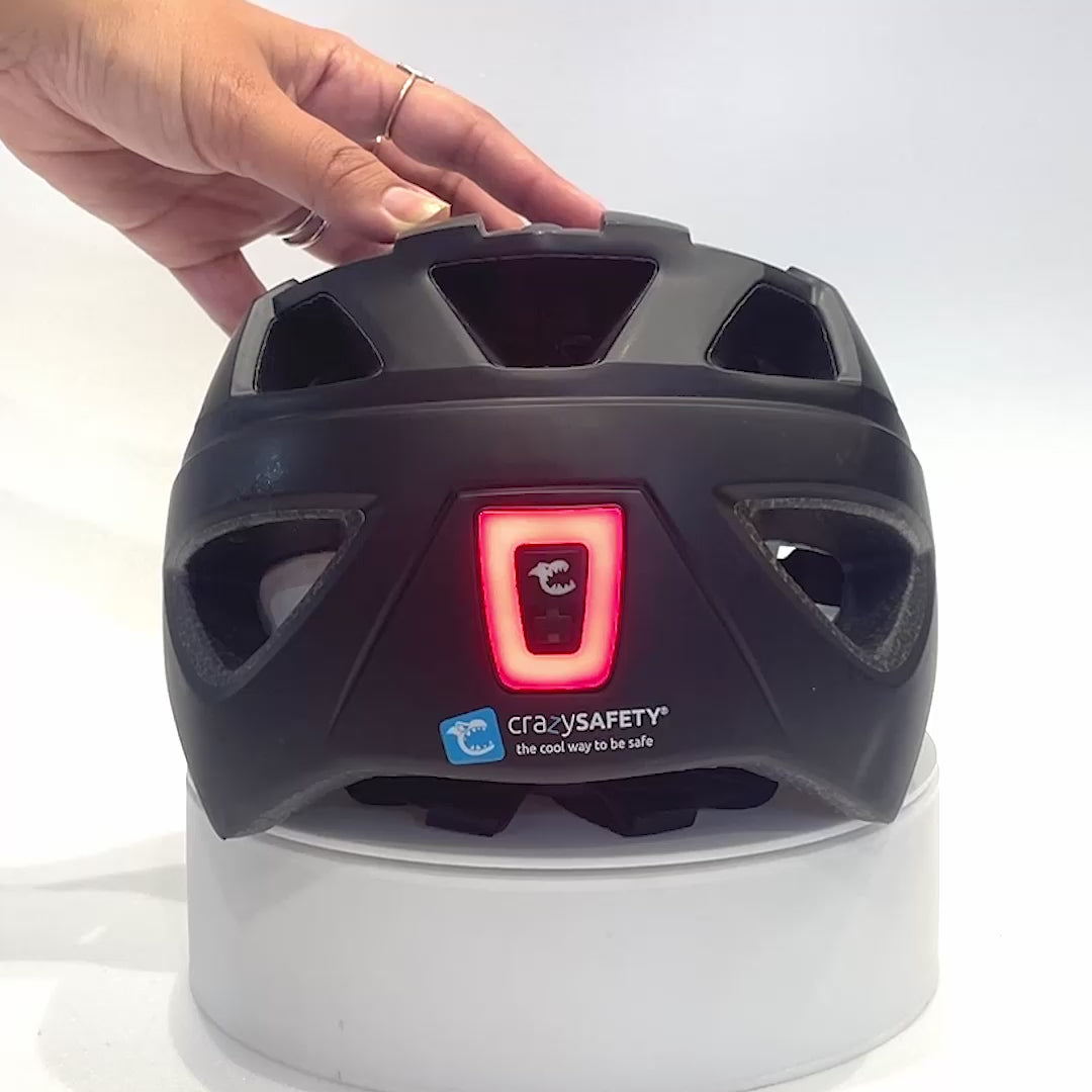 Crazy Safety Kids’ Bicycle Helmet Featuring a Powerful Rechargeable Rear Light, Perfect for Children Aged 6 to 12 Years