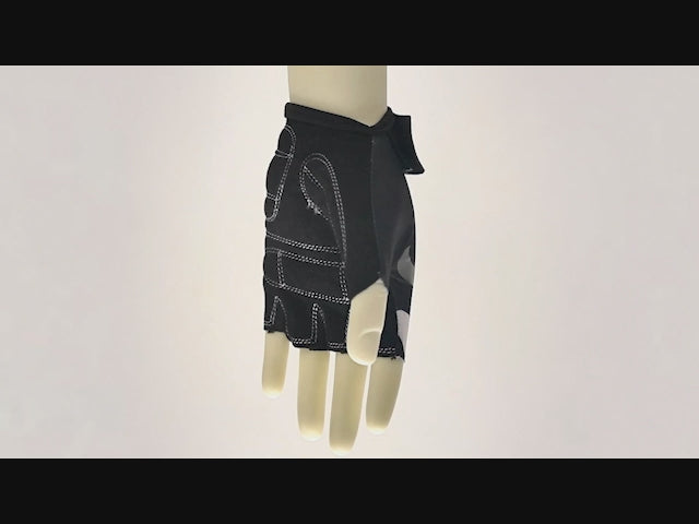 Blue Comfortable and Stylish Bicycle Gloves for Kids with Reflective Eye Design, Offering Safety and Fun on Every Ride